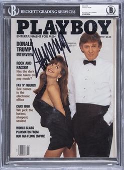 Donald Trump Signed Playboy Magazine March 1990 (Beckett)